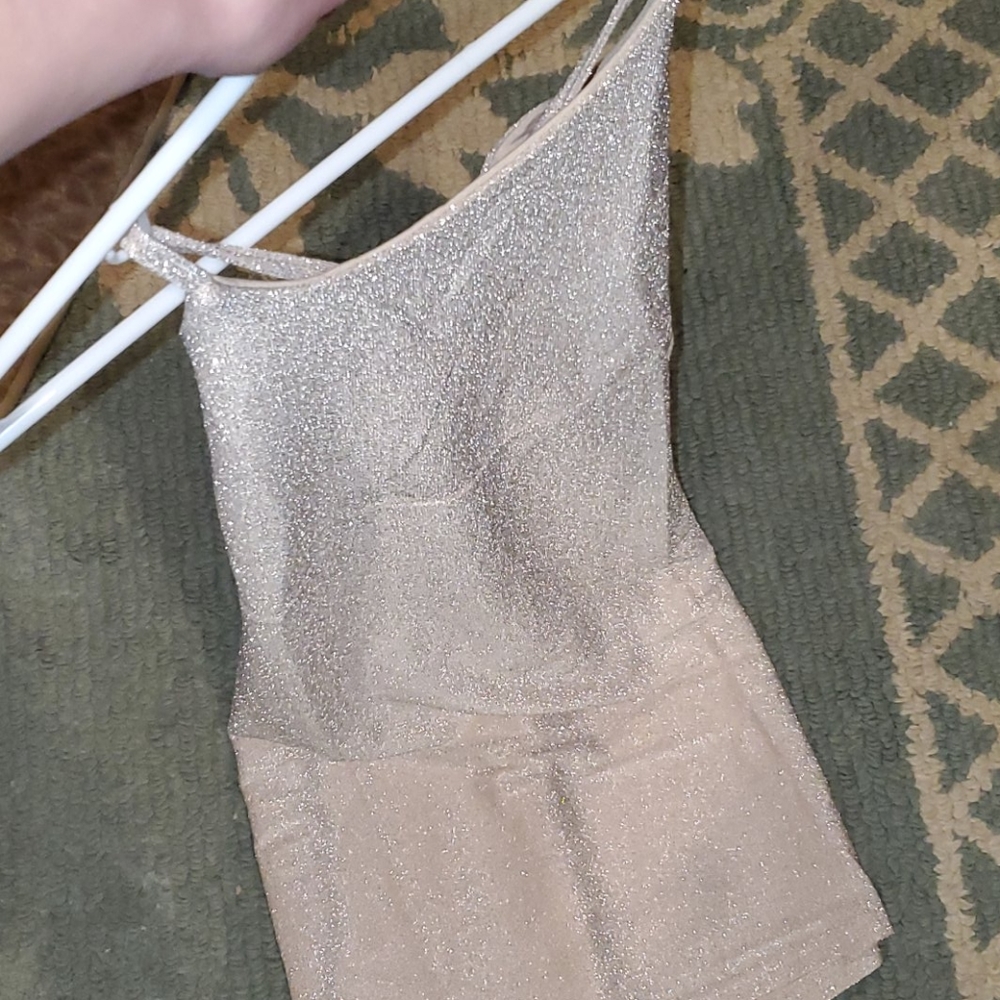 Sparkly nude mini dress - Picture 3 of 12